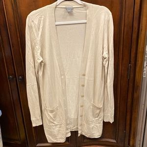 Ann Taylor tan cardigan size large